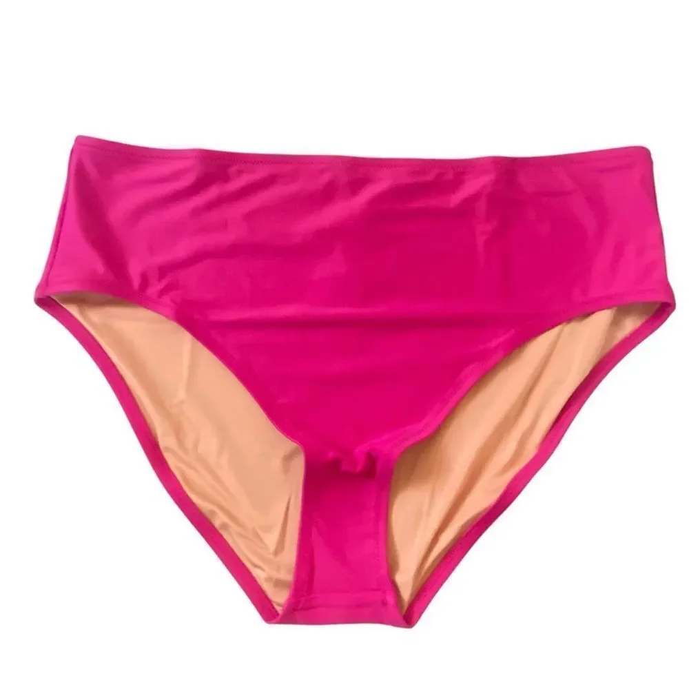J Crew Radiant Fuchsia Hallie High Rise Bikini Bottom Sz XS NWT